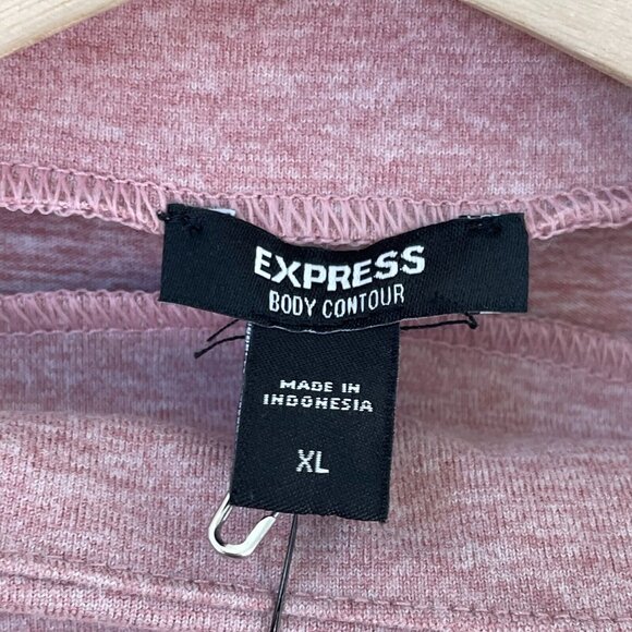 NEW $64 Express Body Contour Womens XL Pink Mock Neck Cutout Bodysuit Top - Picture 5 of 9